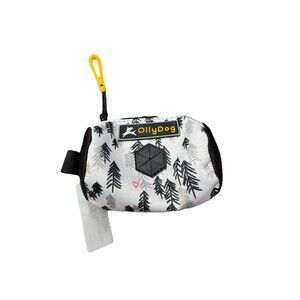 OllieDog Dog Poop Bag Dispenser Trees Black Zipper Pouch Clip Strap EUC